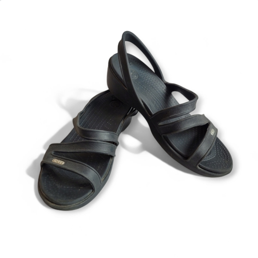 CROCS Women's Black Slingback Strappy Sandals
